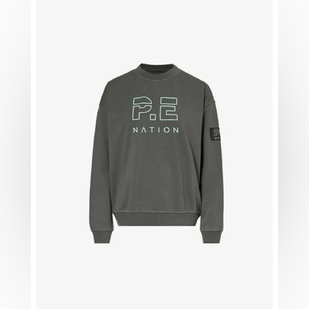 P.E Nation Olive Green Logo Crewneck Sweatshirt